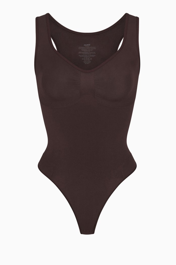 

Seamless Sculpt Scoop Neck Thong Bodysuit, Brown