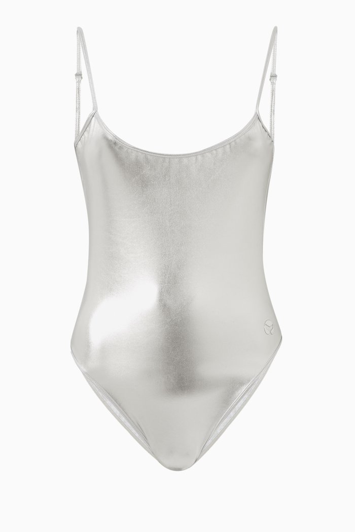 

Bella One-piece Swimsuit in Metallic-nylon, Silver
