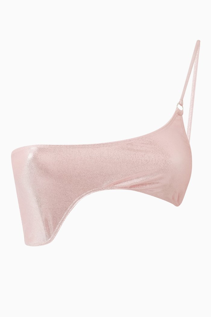 

Bella Bikini Top in Metallic-nylon, Pink