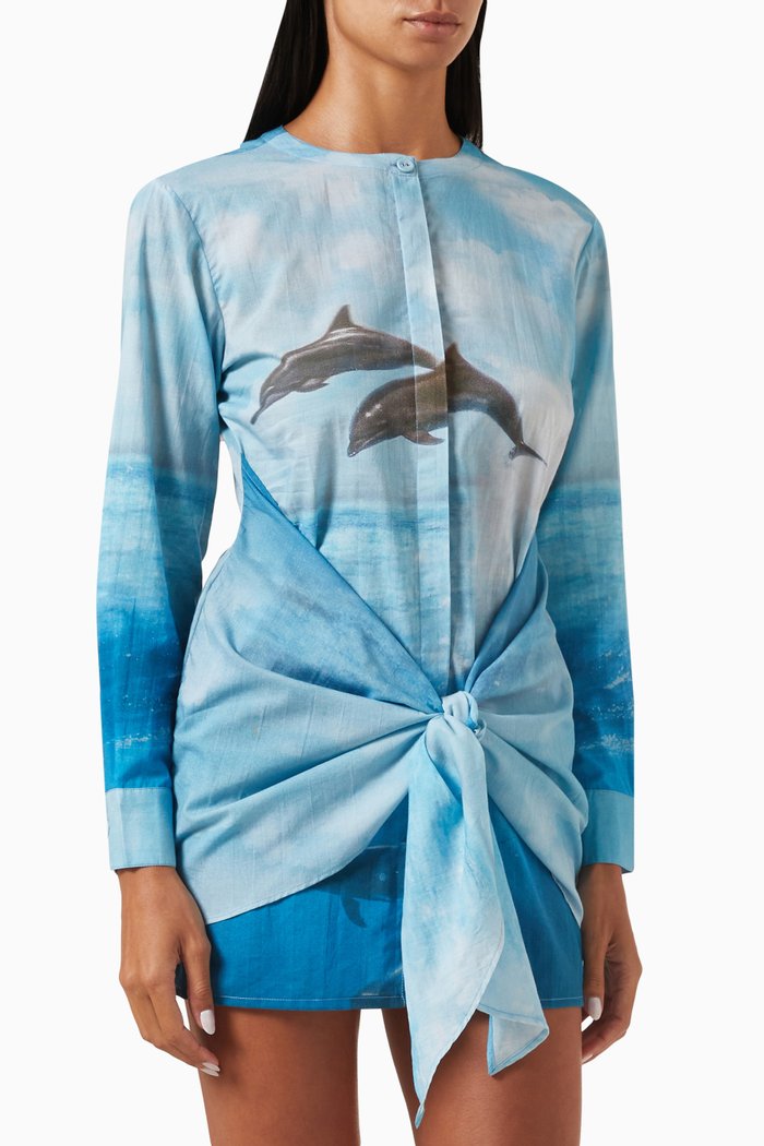 

Dolphin Mini Dress in Chiffon, Multicolour