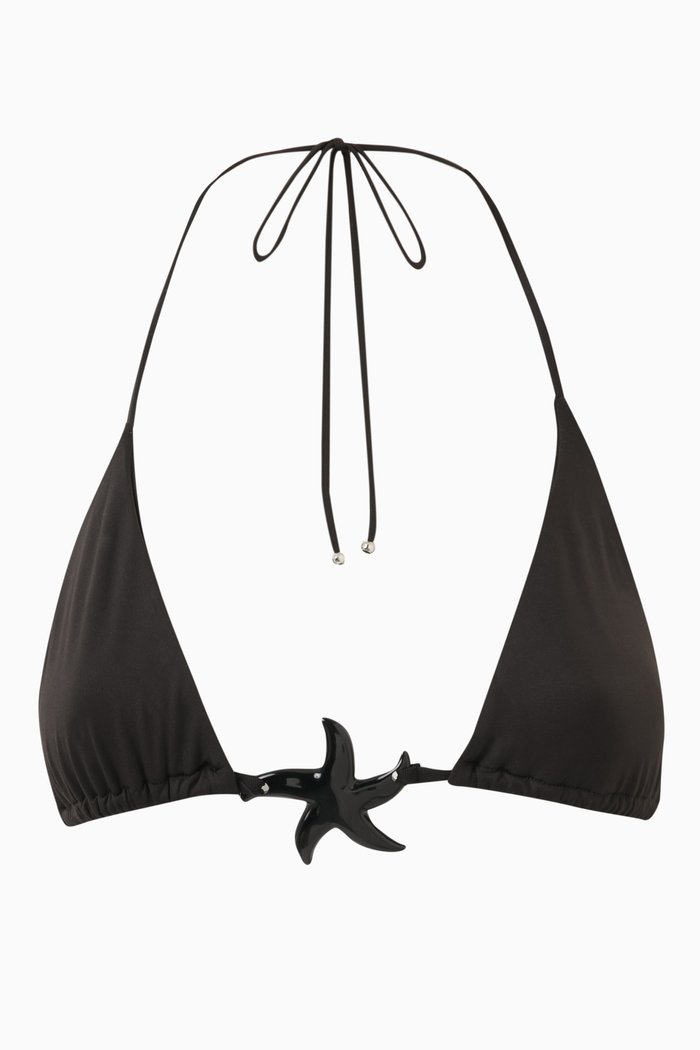 

Star Triangle Bikini Bra in Nylon, Black