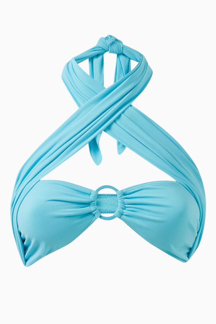 

Toghzan Bikini Top in Nylon-blend, Blue
