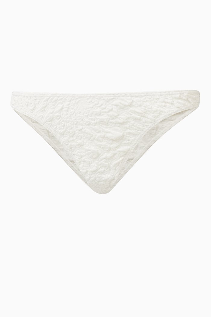 Kenny Bikini Briefs in Crinkled-jacquard, White