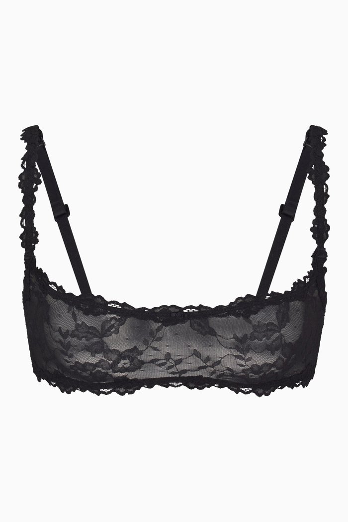 

Stretch Lace Skimpy Scoop Bralette, Black