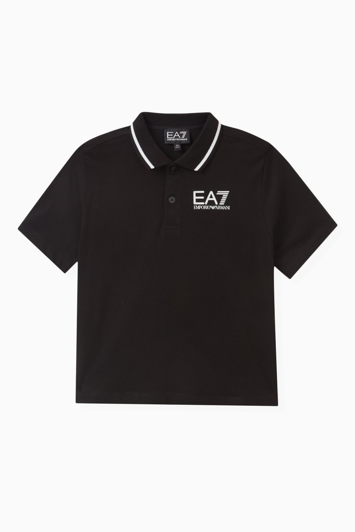 

EA7 Polo in Cotton, Black