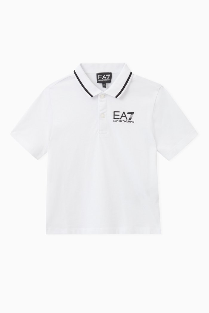 EA7 Polo in Cotton, White