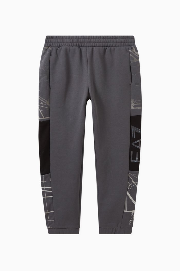 

Stripe-detail Logo Sweatpants in Cotton, Grey