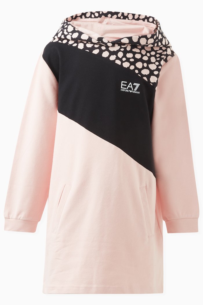 

Logo Sweater Dress in Stretch Cotton Fleece, Pink