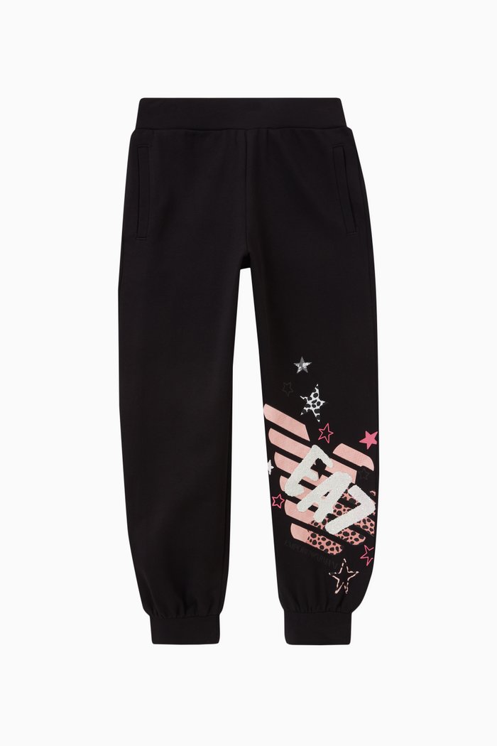 

Graphic Logo Sweatpants in Cotton Blend, Black