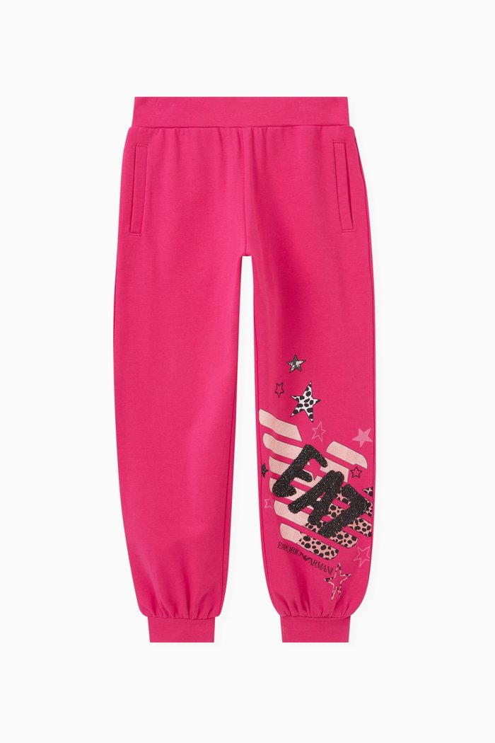 

Graphic Logo Sweatpants in Cotton Blend, Pink