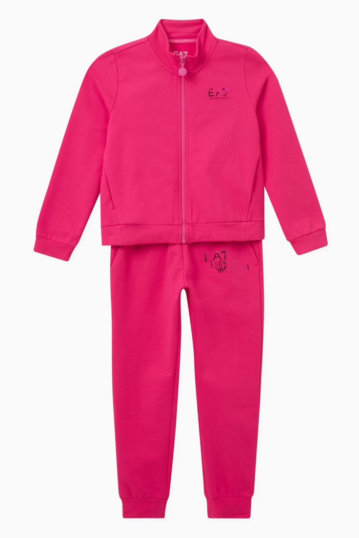 

Logo Stand Alone Tracksuit in Stretch Cotton, Pink