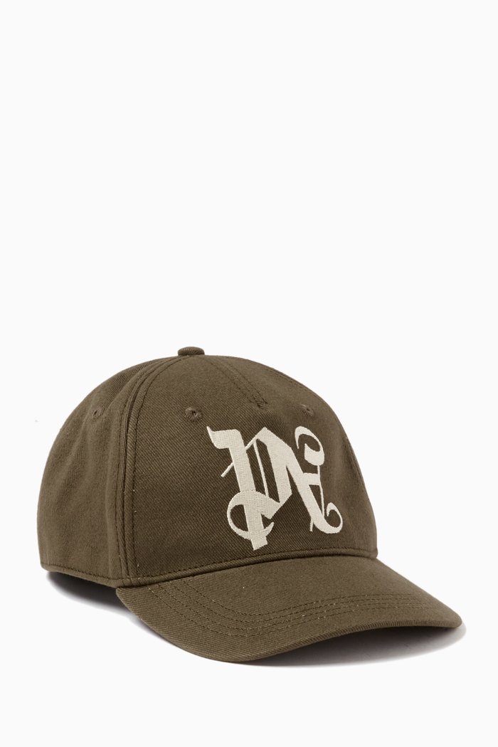 

Monogram Baseball Cap in Cotton, Green