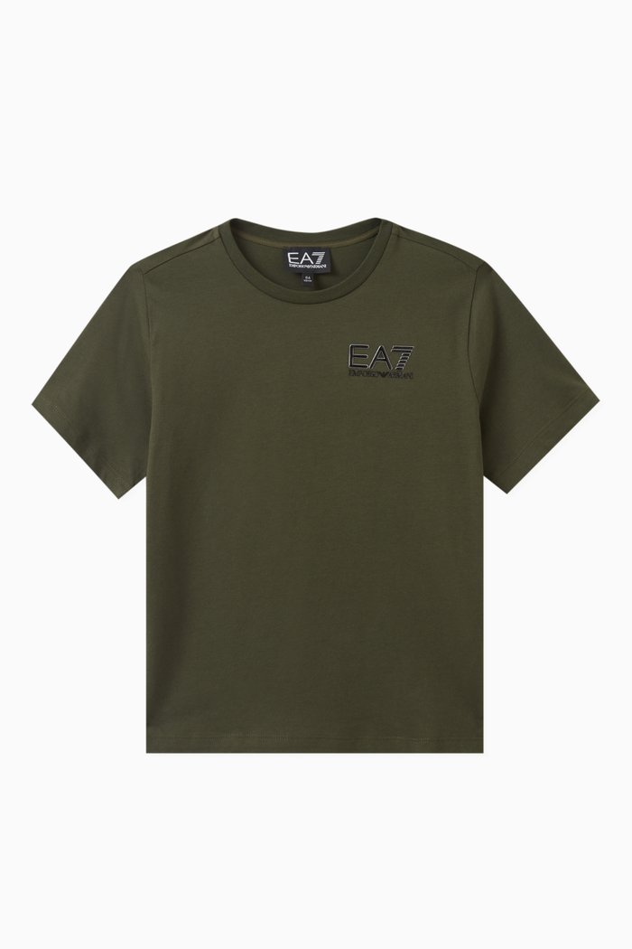 

EA7 Logo-print T-shirt in Cotton, Green