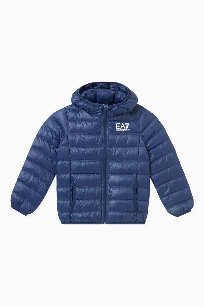 

Logo-print Padded Down Jacket in Polyamide, Blue