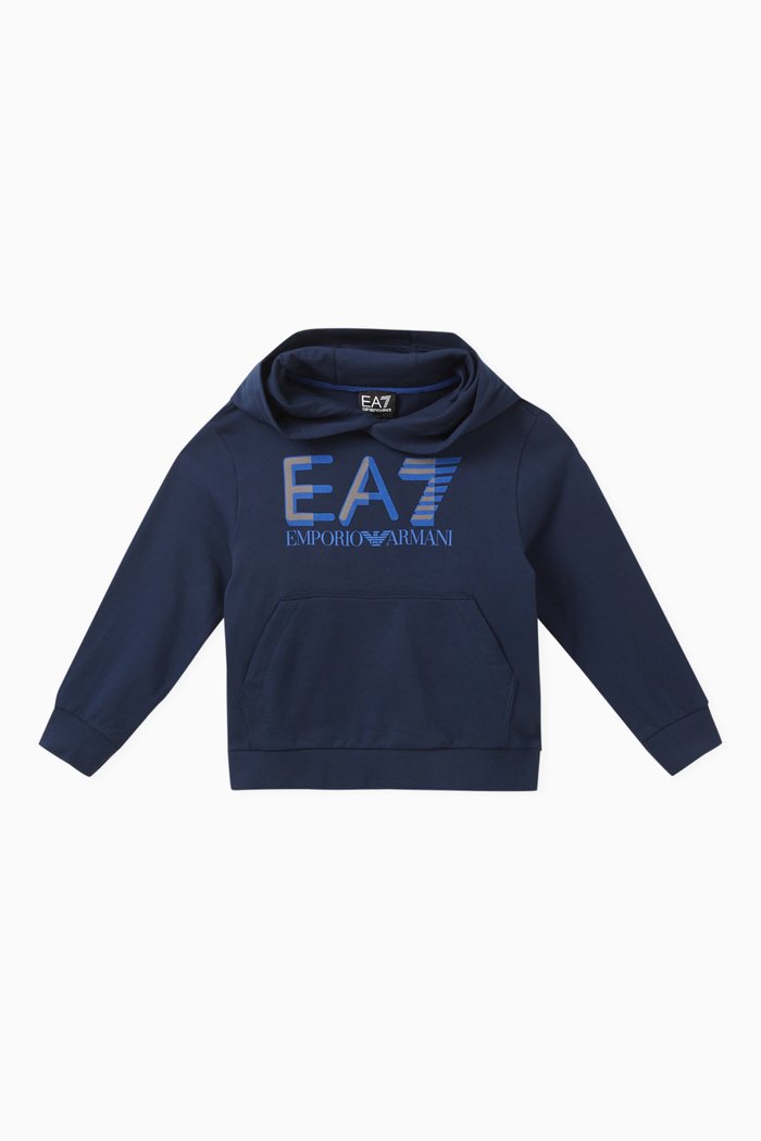 

Logo-print Hoodie in Cotton, Blue