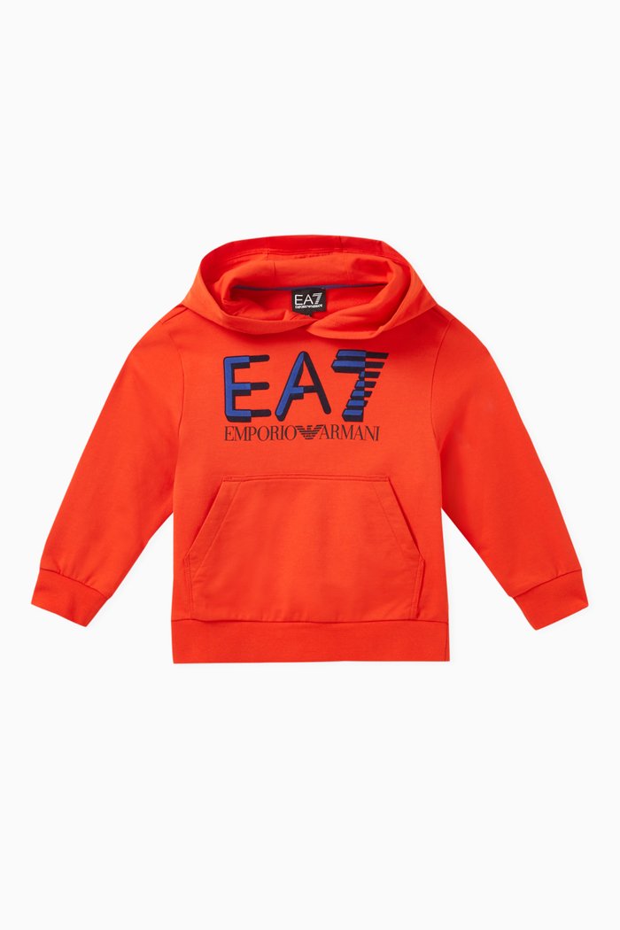 

Logo-print Hoodie in Cotton, Orange