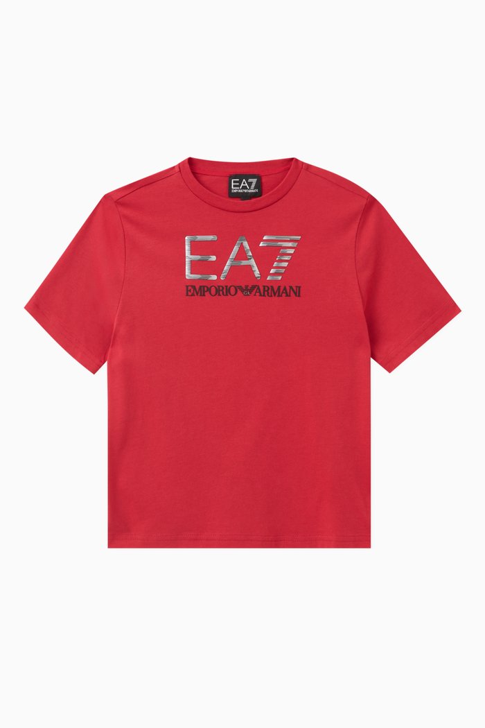 

EA7 Logo-print T-shirt in Cotton, Red