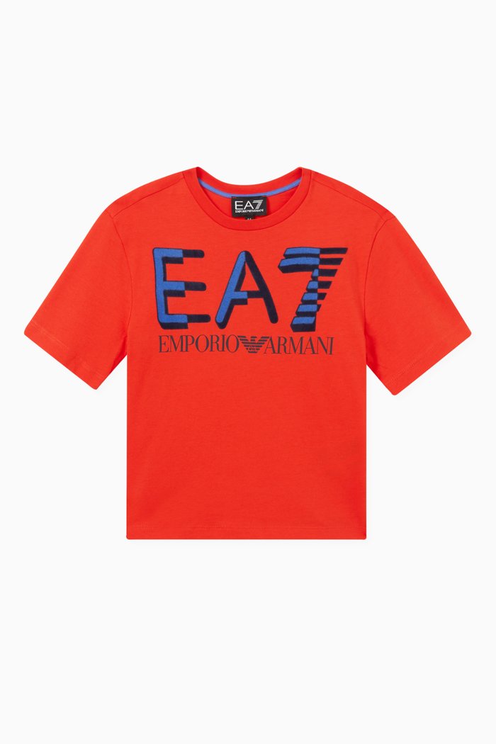 

EA7 Train Logo T-shirt in Cotton-jersey, Orange