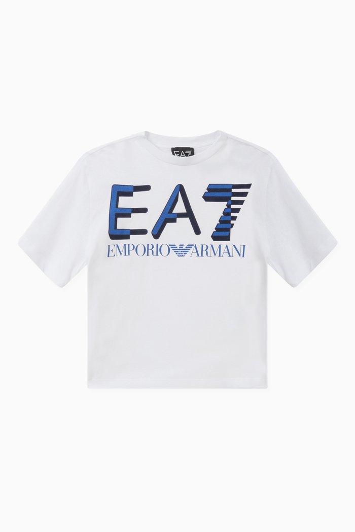 

EA7 Train Logo T-shirt in Cotton-jersey, White