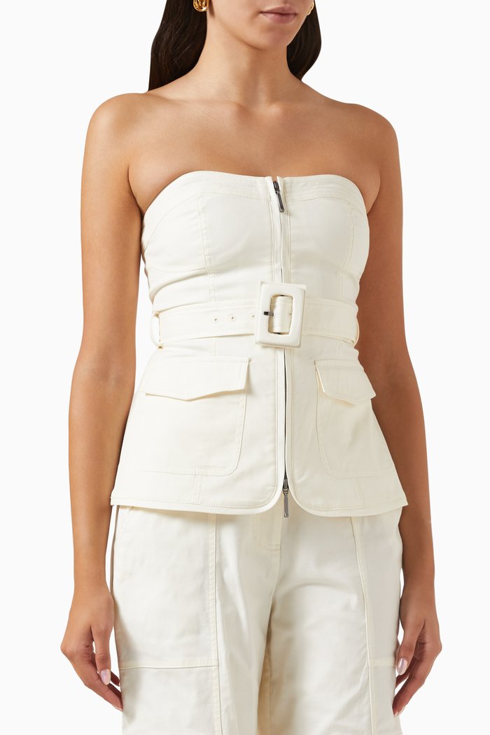 

Elettra Bustier Top in Cotton, White