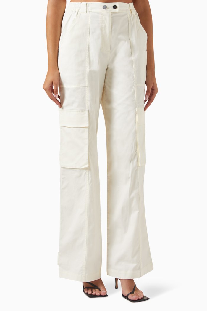 

Lionelle Cargo Pants in Cotton, White