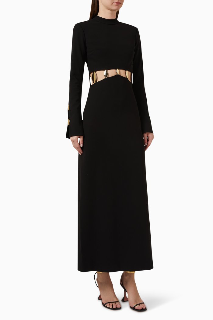 

Gloria Cut-out Dress in Viscose-blend, Black