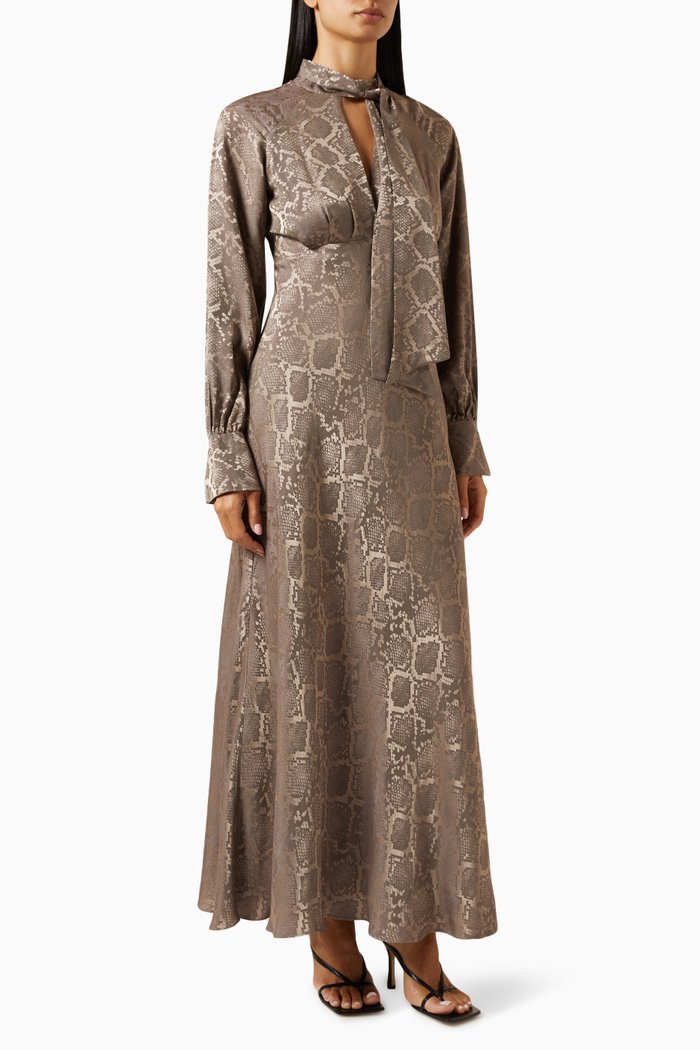 

Tawney Neck-tie Maxi Dress, Multicolour