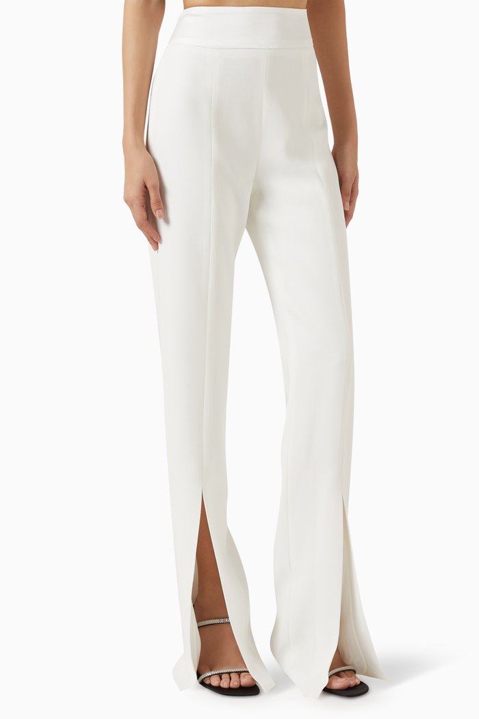

Ariah Front Slit Pants in Acetate-blend, White