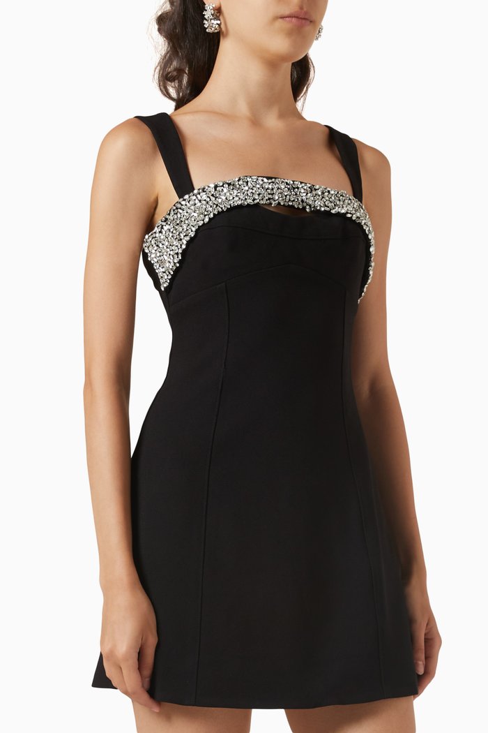 

Lenny Embellished Mini Dress, Black