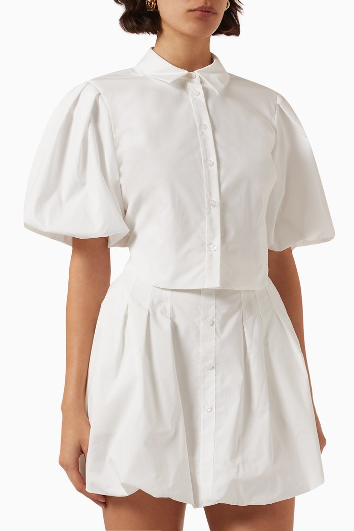 

Sammy Shirt Dress in Poplin, White