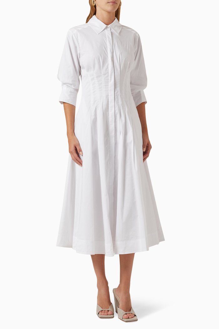 

Jazz Midi Dress in Poplin, White