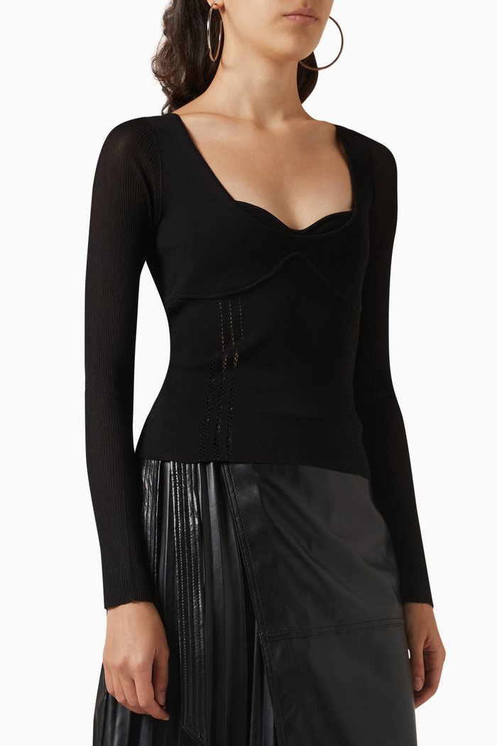 

Cedar Top in Stretch-knit, Black