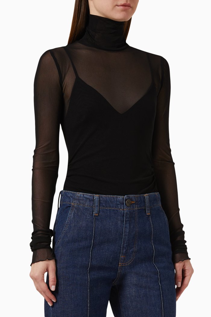 

Velora Bodysuit in Mesh, Black