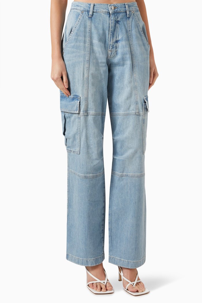 

Axelle Utility Cargo Pants in Denim, Green