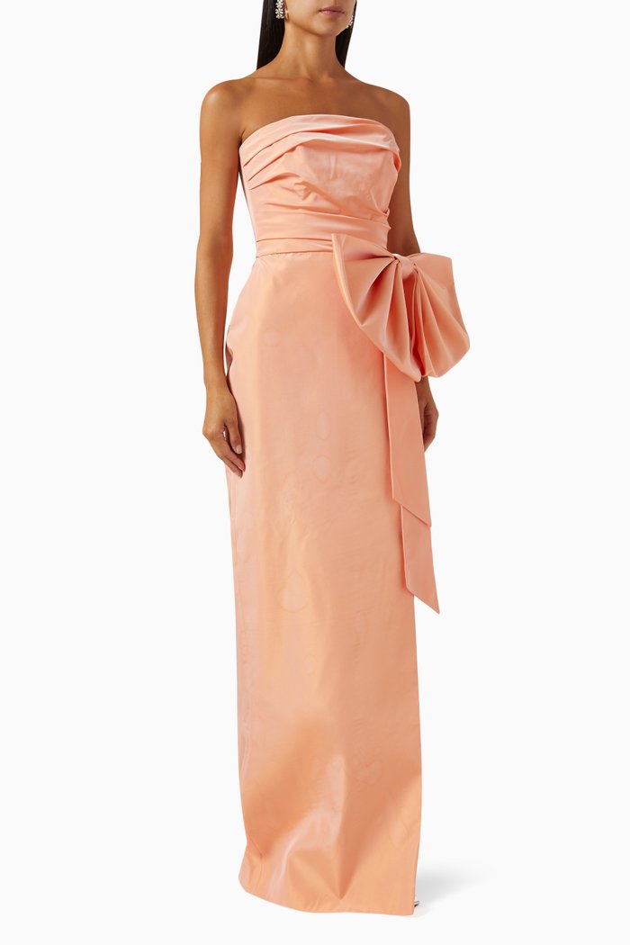 

Strapless Bow Dress in Taffeta, Orange