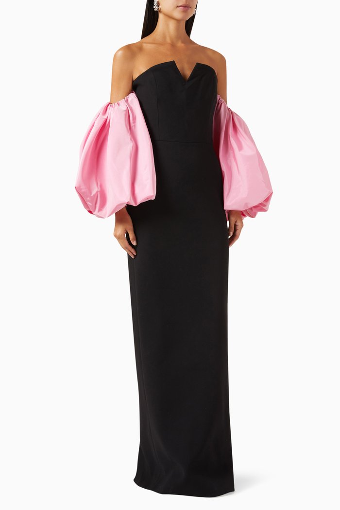 

Off-shoulder Dress in Taffeta, Multicolour