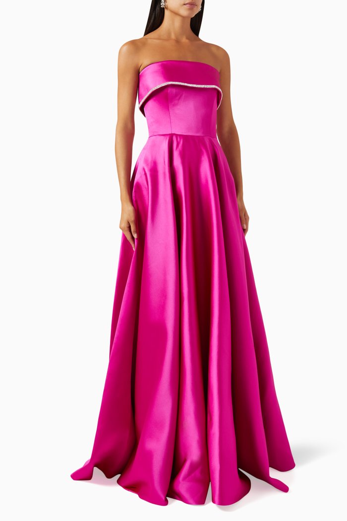 

Strapless Princess Dress in Satin, Pink