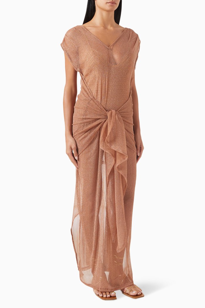 

Aster Tie-front Dress, Brown