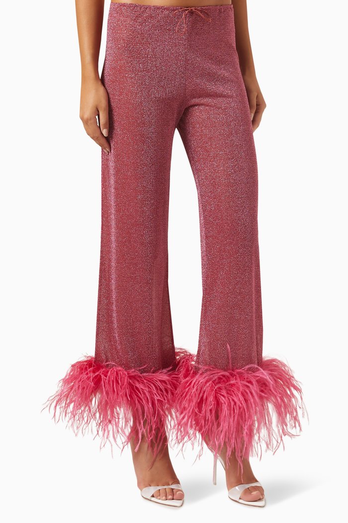 

Lumière Plumage Pants in Lurex, Pink