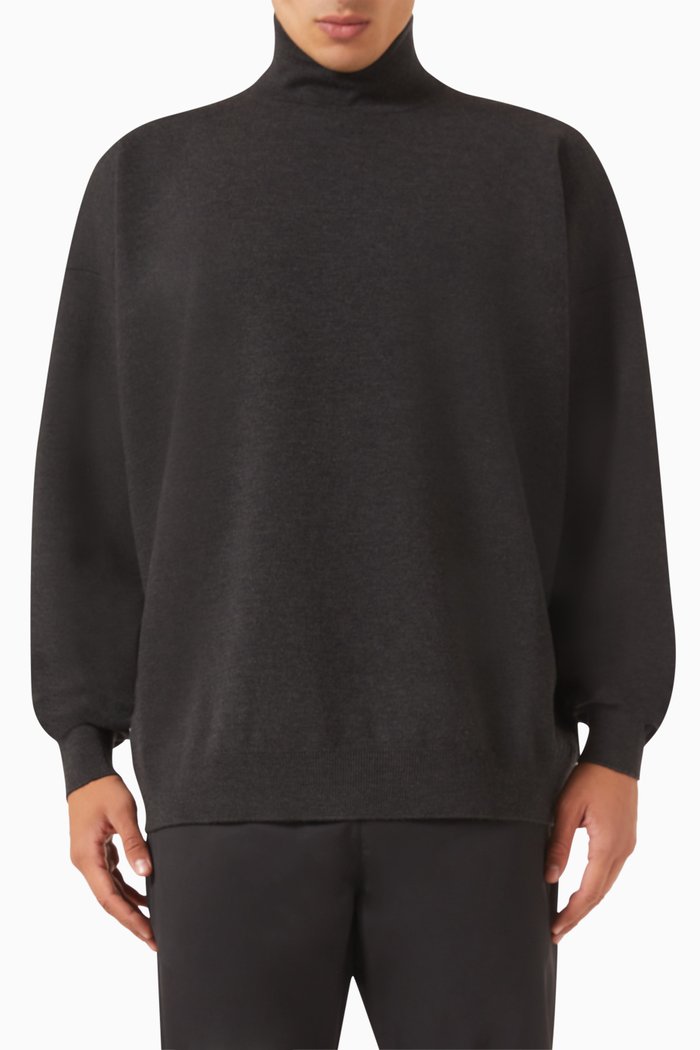 

Eternal Turtleneck Sweater in Merino Wool, Black