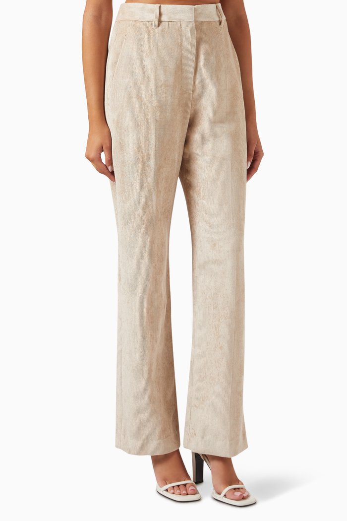 

Straight-fit Pants in Hammered-corduroy, Neutral