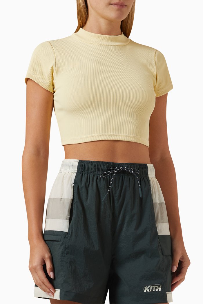 Shay Rashguard Crop T-shirt in Stretch-nylon, Neutral