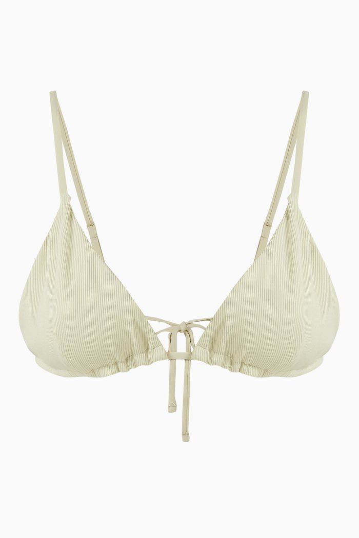 

Lucia II Ribbed Triangle Bikini Top, Green