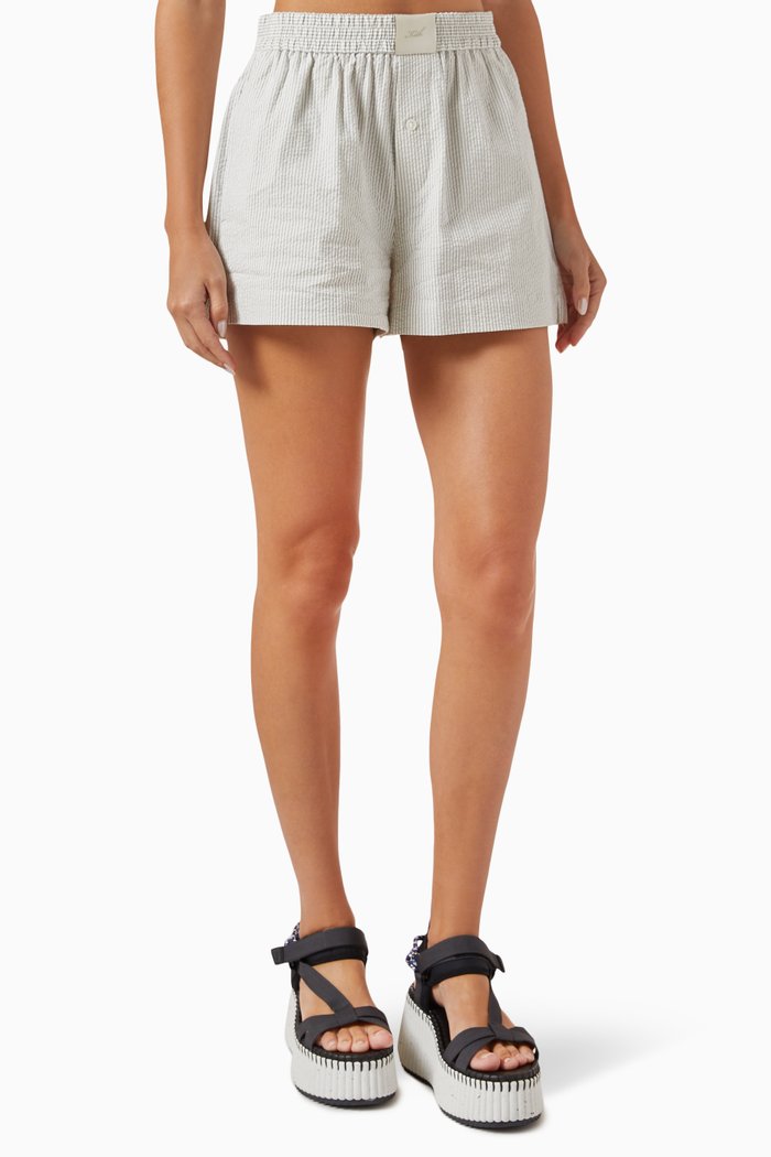 

Ida Boxer Shorts in Seersucker, Green