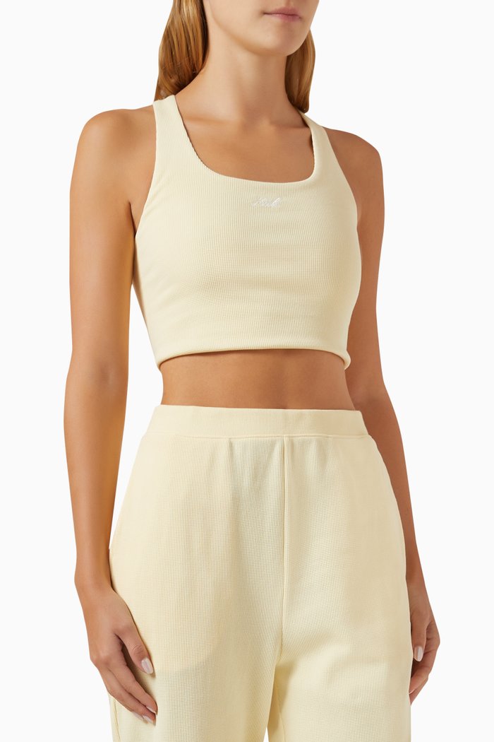 

Brie Sports Bra in Waffle-knit, Neutral