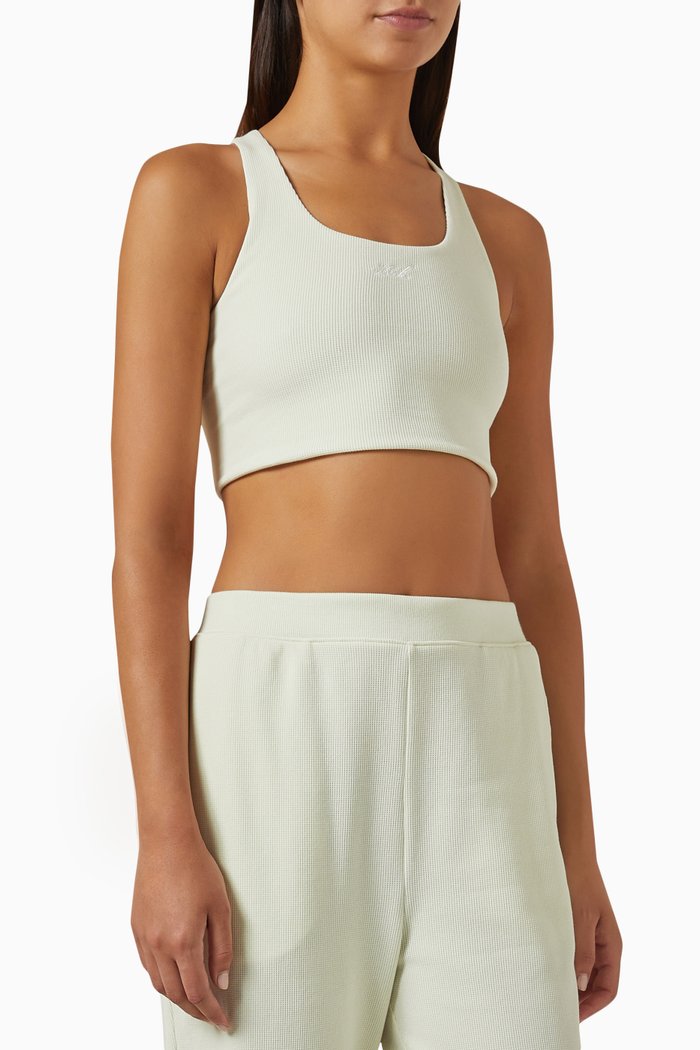 Brie Sports Bra in Waffle-knit, Grey