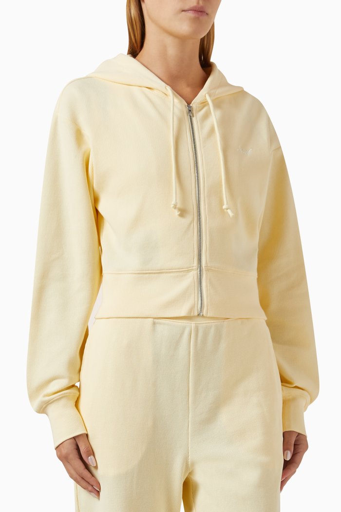 

Fallon Hoodie in Waffle-knit, Neutral
