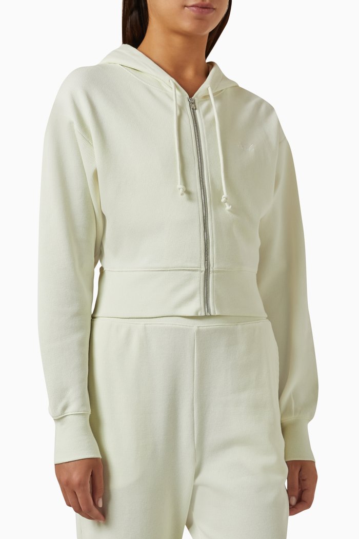 

Fallon Hoodie in Waffle-knit, Grey