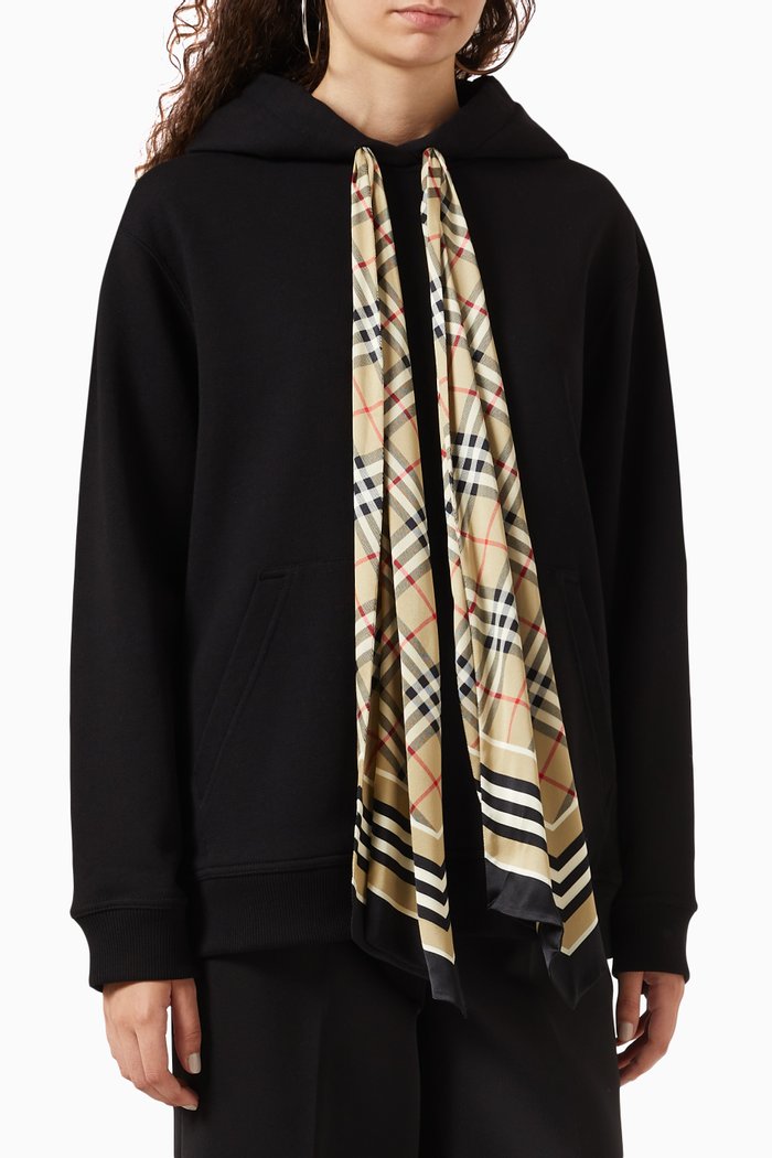 

Fern Silk Scarf Sweartshirt, Black