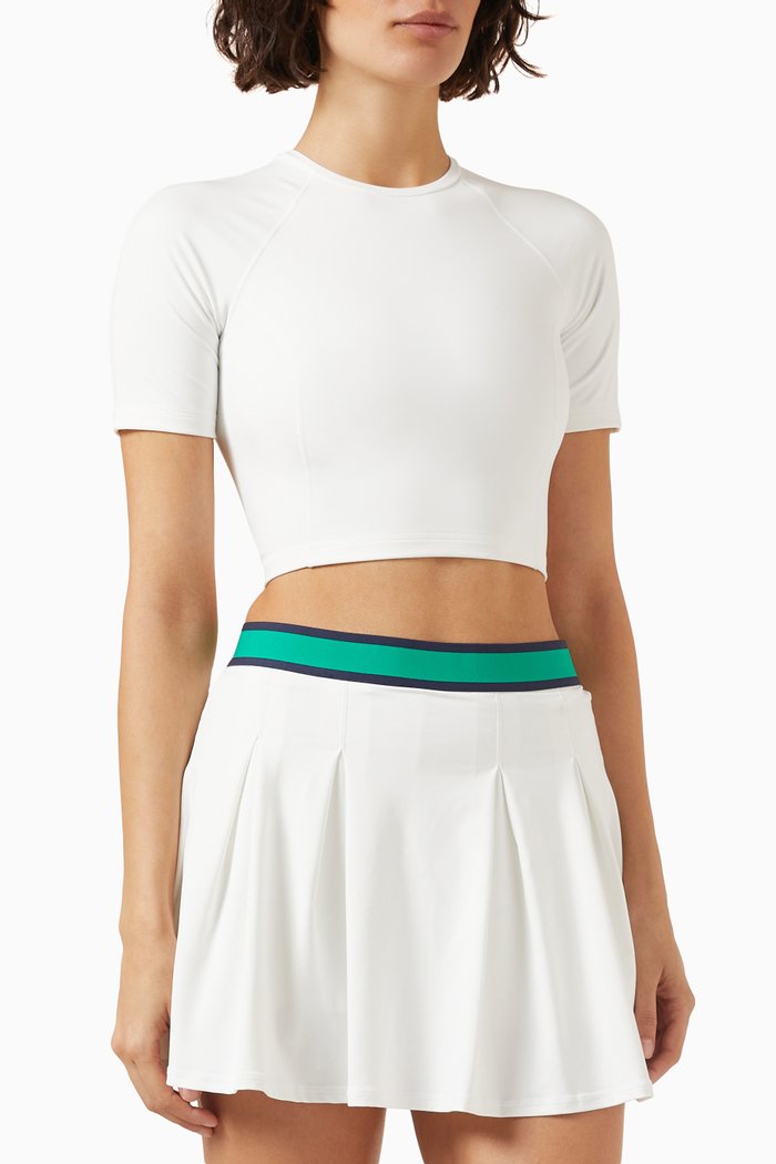 

Topspin Kim Crop T-shirt in Stretch Recycled-nylon, White